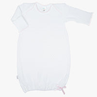 *Pre-Order* Paty, Inc. Knit Overlap Shoulder Gown - White w/ Colored Trim