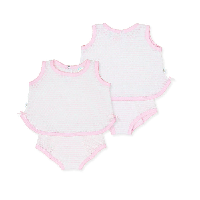 *Pre-Order* Paty, Inc. Knit Sleeveless Diaper Set - Pink