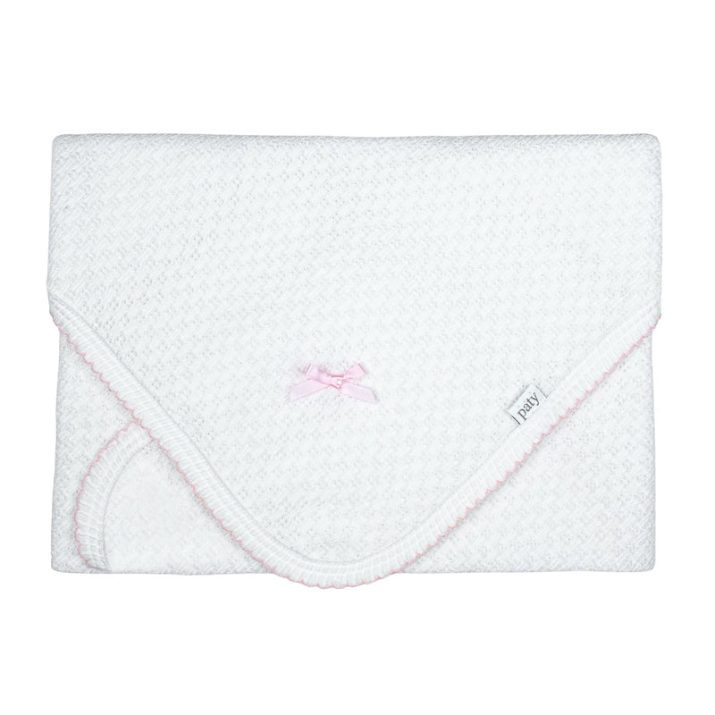 Paty, Inc. Receiving Blanket - White w/ Colored Trim