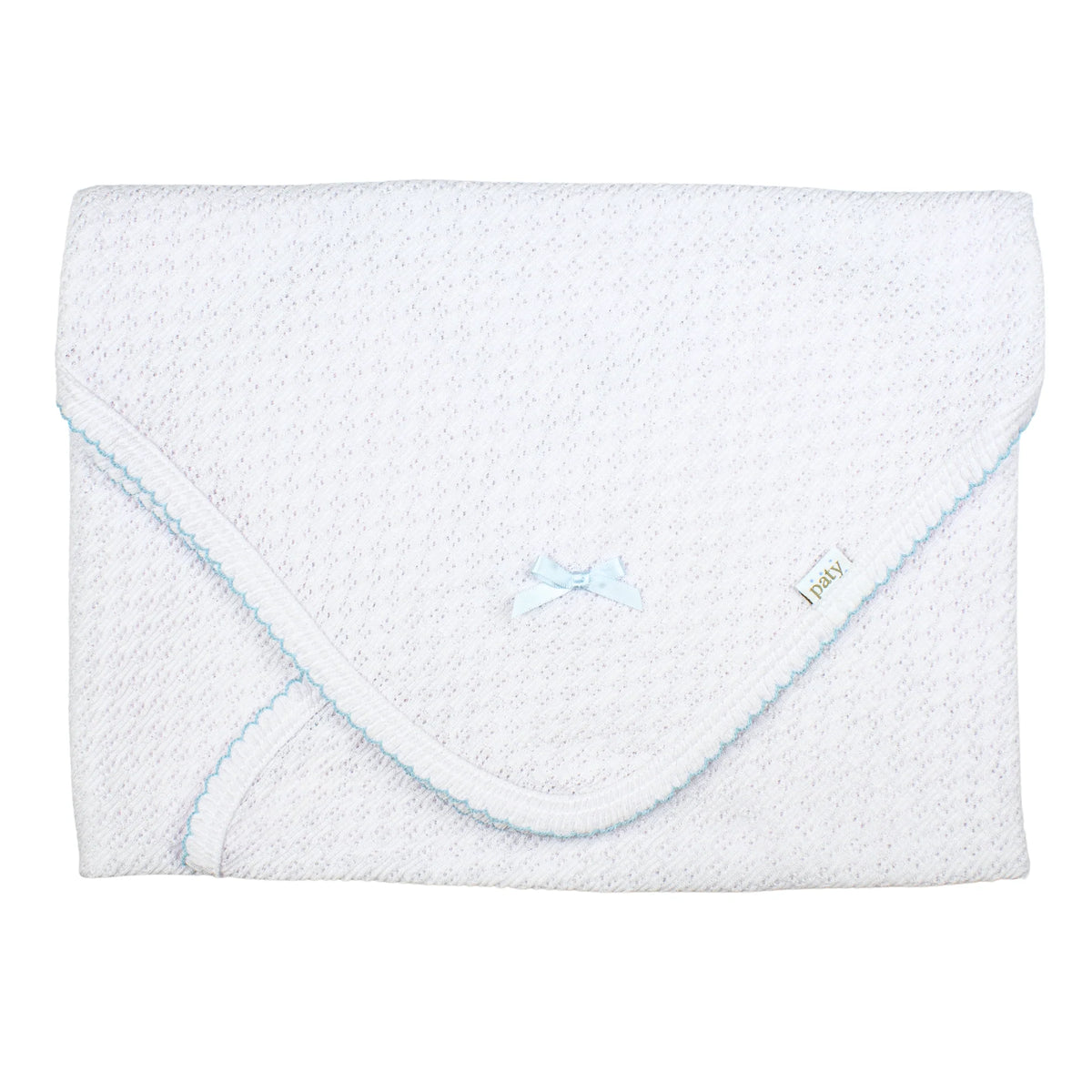 Paty, Inc. Receiving Blanket - White w/ Colored Trim