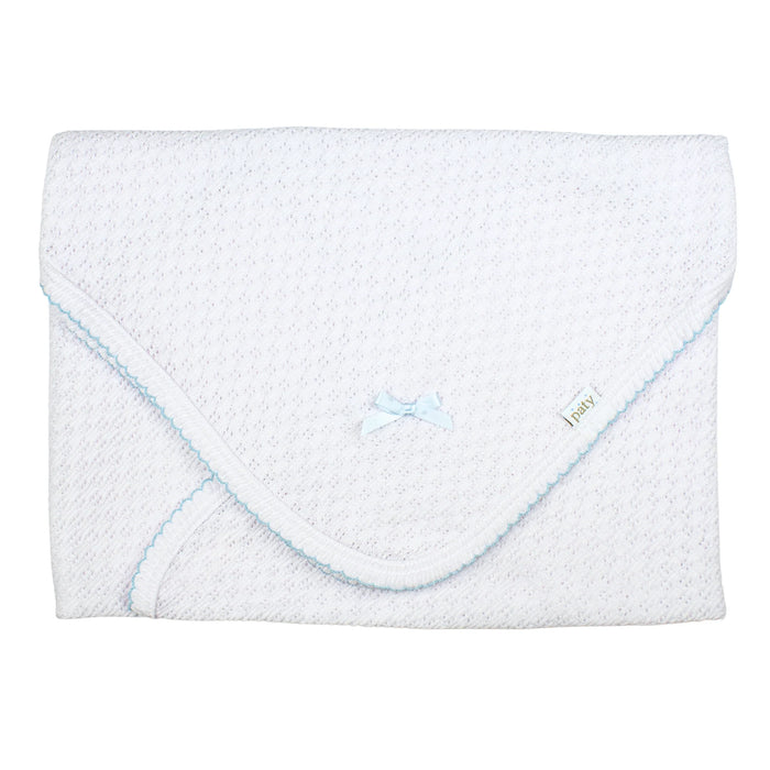 Paty, Inc. Receiving Blanket - White w/ Colored Trim