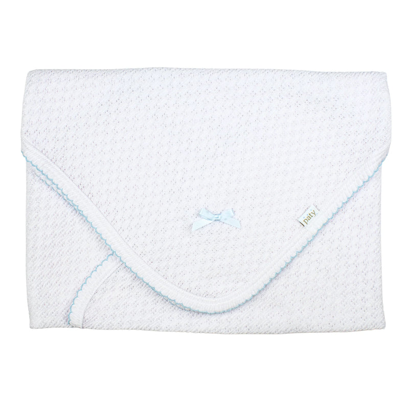 Paty, Inc. Receiving Blanket - White w/ Colored Trim