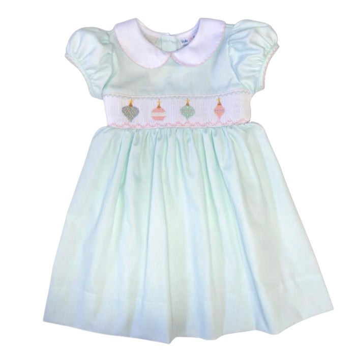 *Pre-Order* Lulu Bebe Ornaments Smocked Waist Dress - Mint