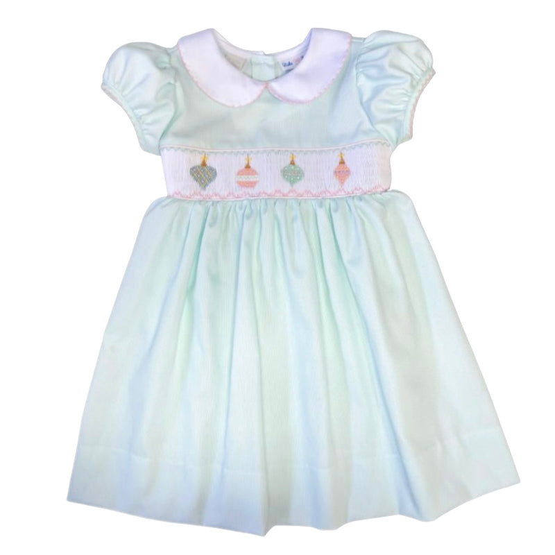 *Pre-Order* Lulu Bebe Ornaments Smocked Waist Dress - Mint