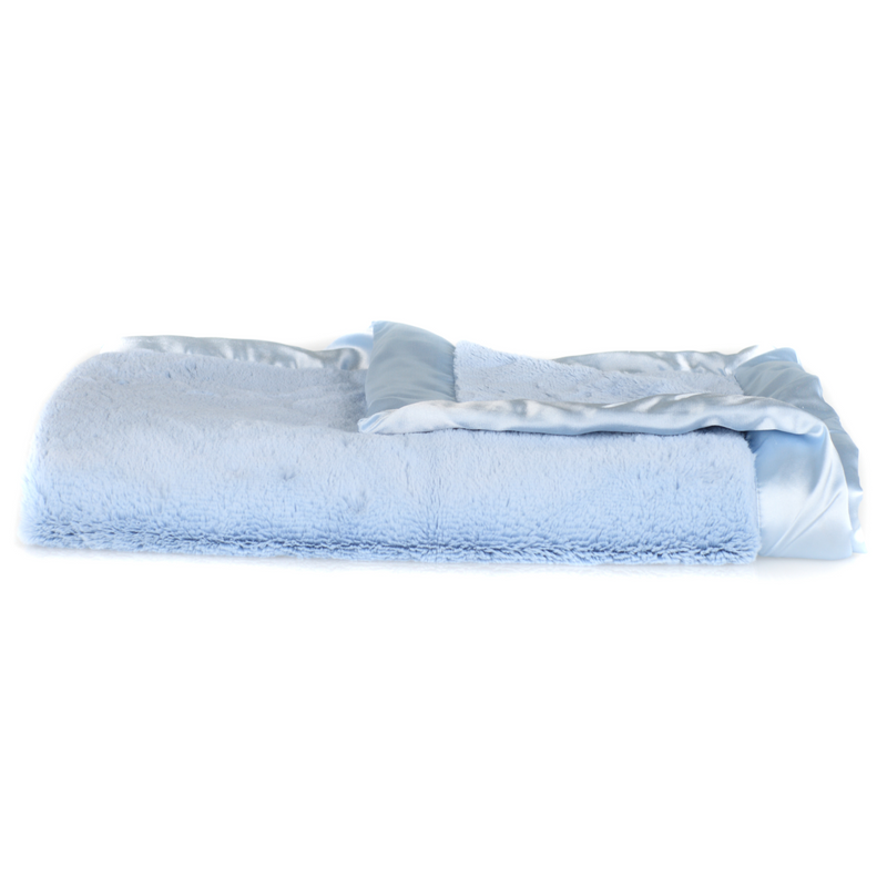 Saranoni Satin Border Receiving Blanket - Light Blue