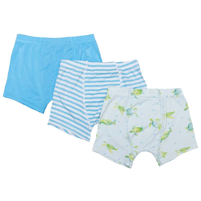 Macaron + Me Sea Turtle & Ocean Stripes Boxer Set