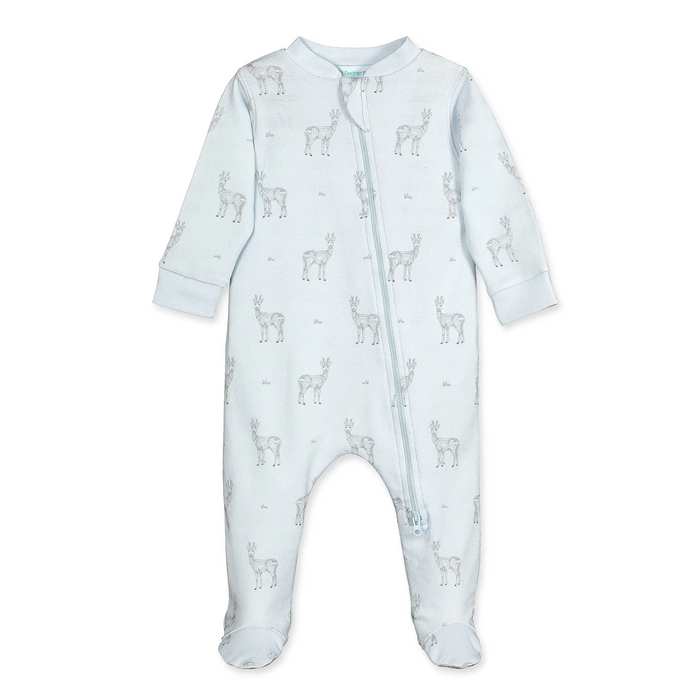 Feather Baby Yearling On Blue Footie