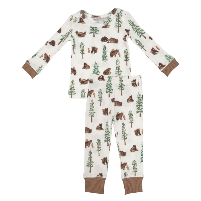 Angel Dear Bear Waffle Pajama Set