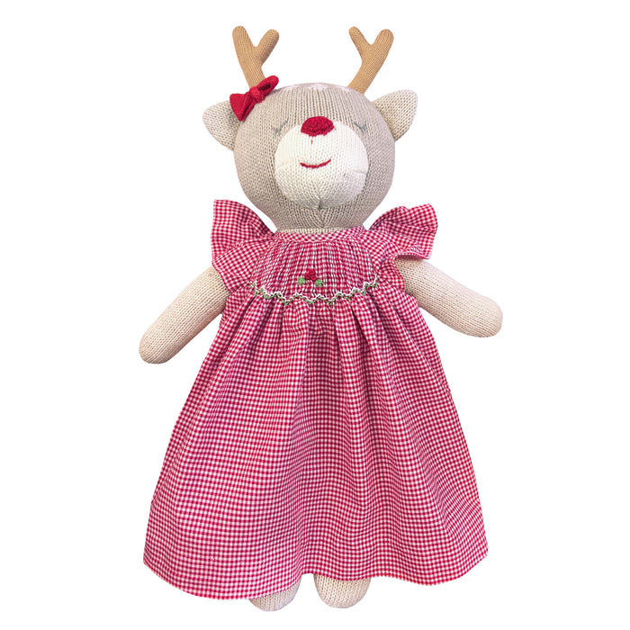 Zubels Knit Reindeer w/ Red Check Dress