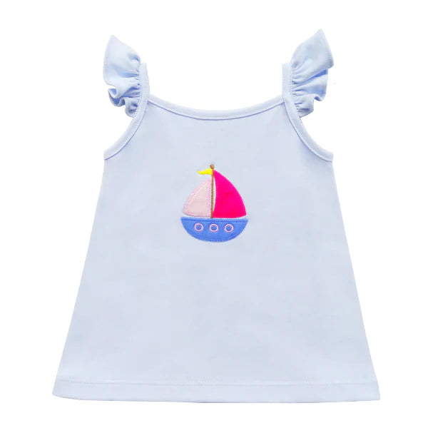 Zuccini Kids Sailboat Top - Blue/Pink