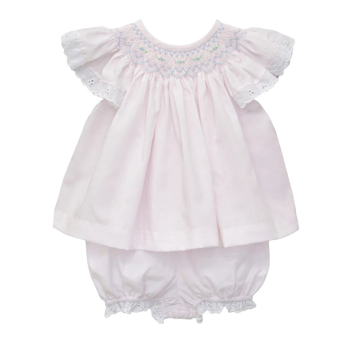 Zuccini Kids Pink Smocked Bloomer Set