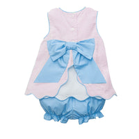 Zuccini Kids Seersucker Bloomer Set - Pink w/ Blue