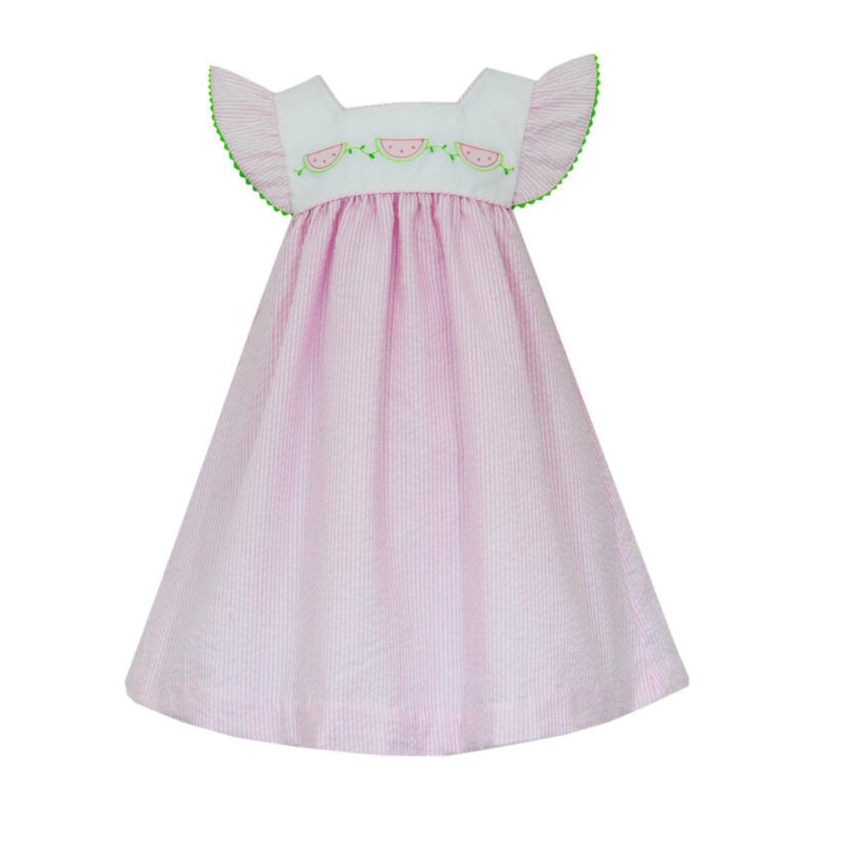 Anavini Watermelon Seersucker Dress - Pink