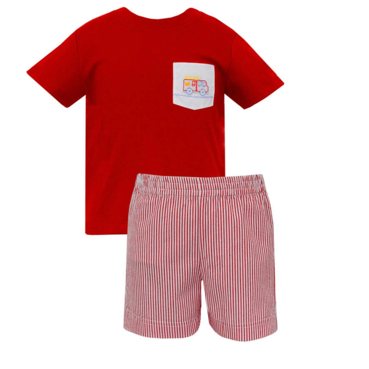 Anavini Firetruck Short Set - Red