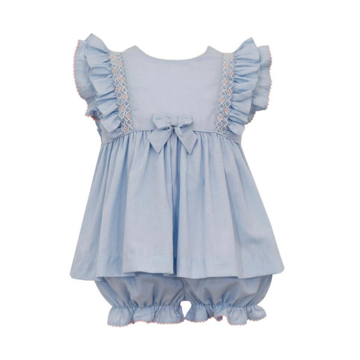 Anavini Blue Ruffle Bloomer Set