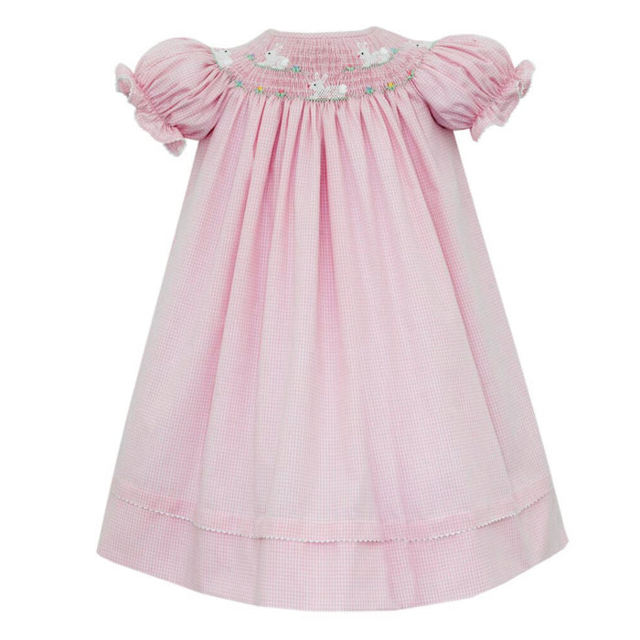 Anavini Cottontail Bunnies Bishop Dress - Pink