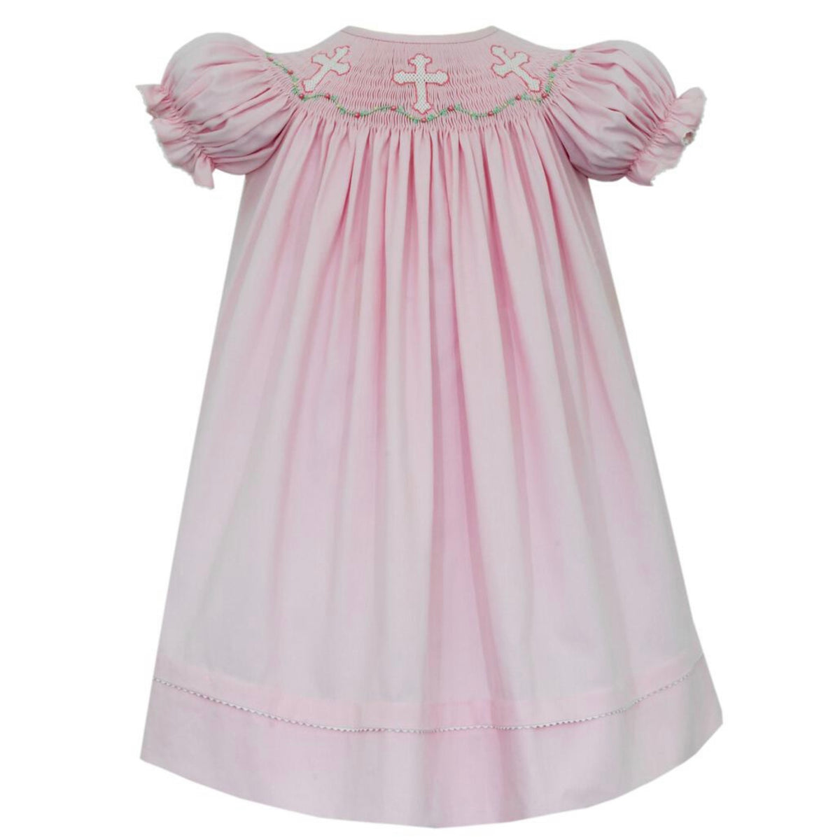 Anavini Crosses Bishop Dress - Pink