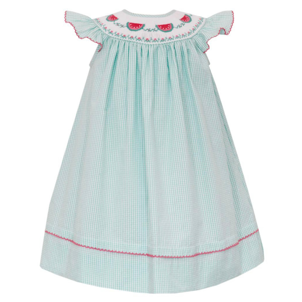 Anavini Watermelon Seersucker Dress - Aqua