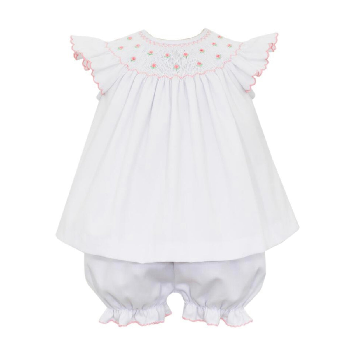 Anavini White & Pink Bloomer Set