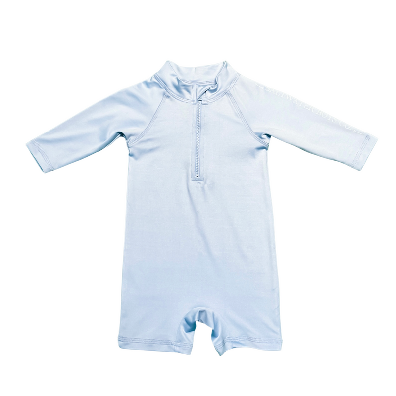 Saltwater Boys Company Rash Guard Romper - Light Blue