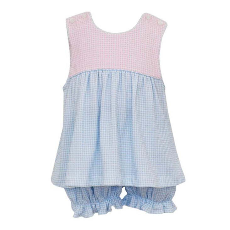 Petit Bebe Color Block Bloomer Set - Pink/Blue