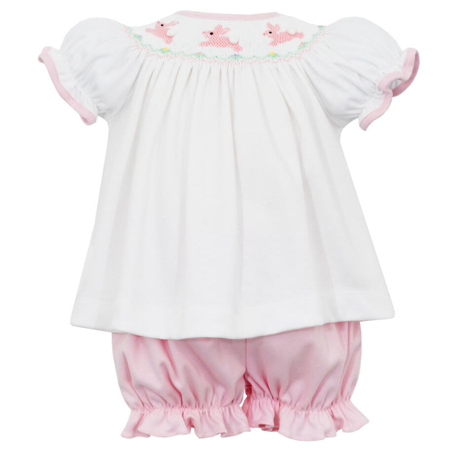 Petit Bebe Hop Hop Bunnies Bloomer Set - Pink