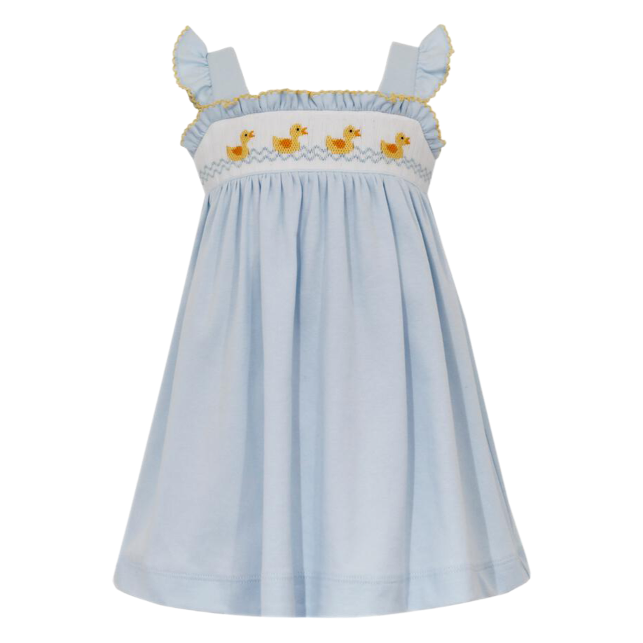 Petit Bebe Ducks Dress - Blue