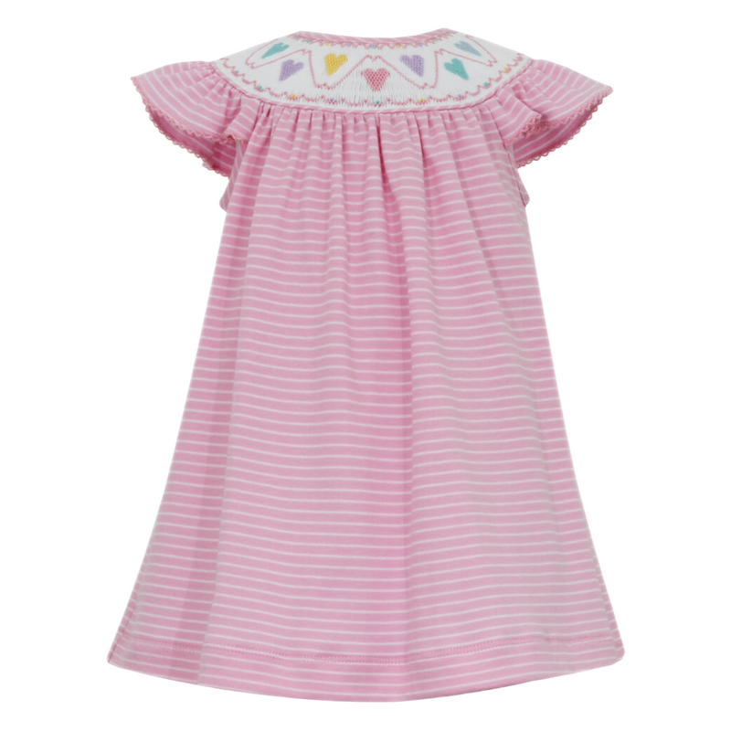 Petit Bebe Pastel Hearts Bishop Dress