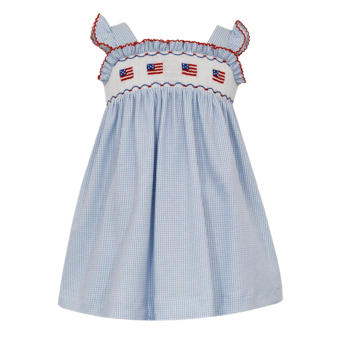 Petit Bebe Flags Knit Dress - Blue