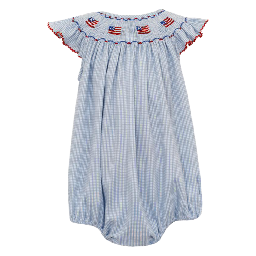 Petit Bebe Girls Flags Knit Bubble - Blue