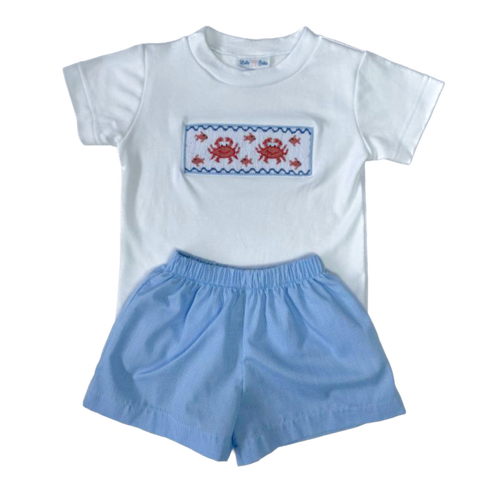 Lulu Bebe Crabs Short Set - Blue