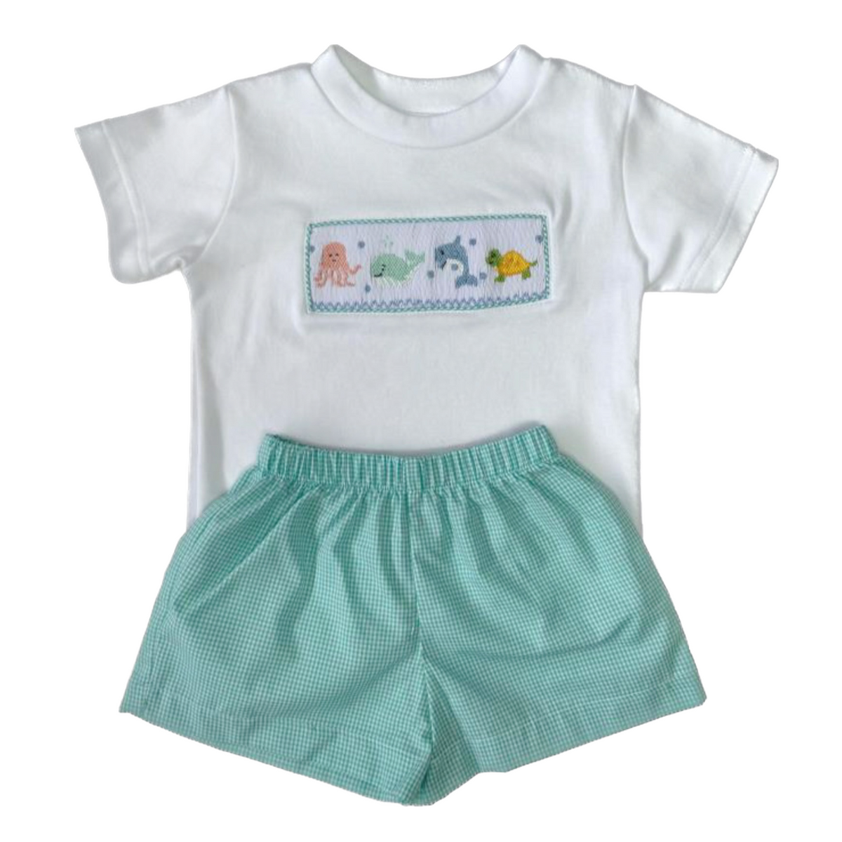 Lulu Bebe Sea Life Short Set - Aqua