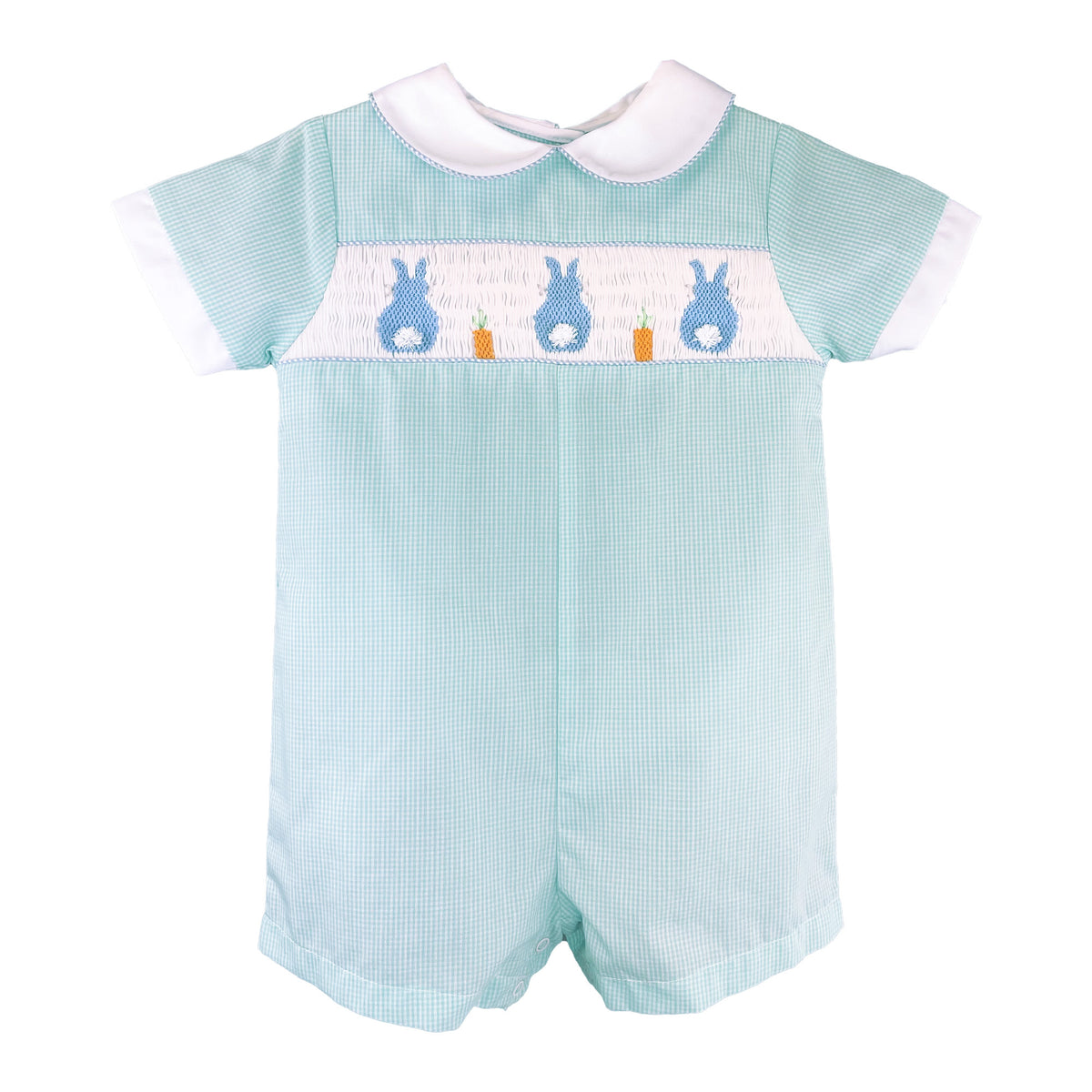 Petit Ami Cottontails Romper - Mint/Blue