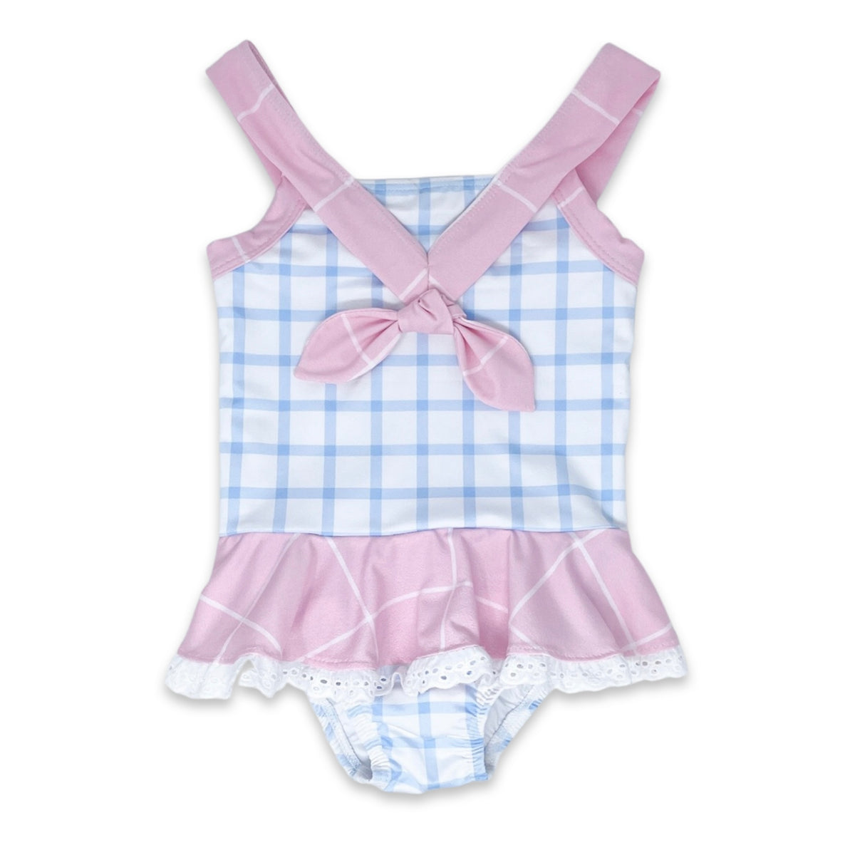 Lullaby Set One Piece Swimsuit - Pink/Blue Windowpane