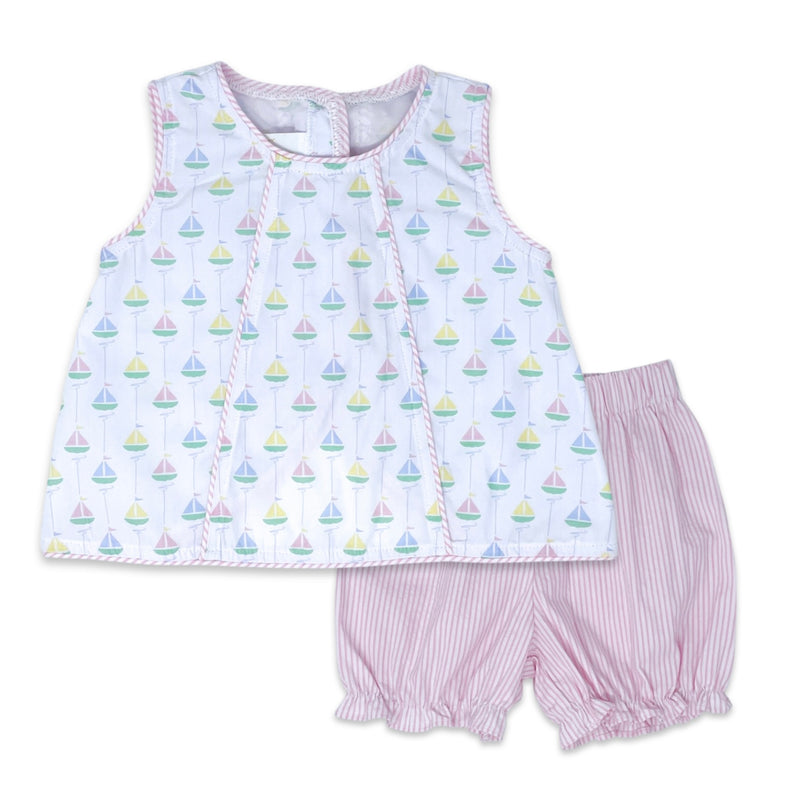 Lullaby Set Girls Seaside Sailboat Bloomer Set