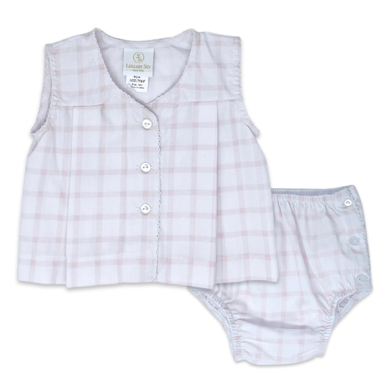 Lullaby Set Windowpane Diaper Set - Pink