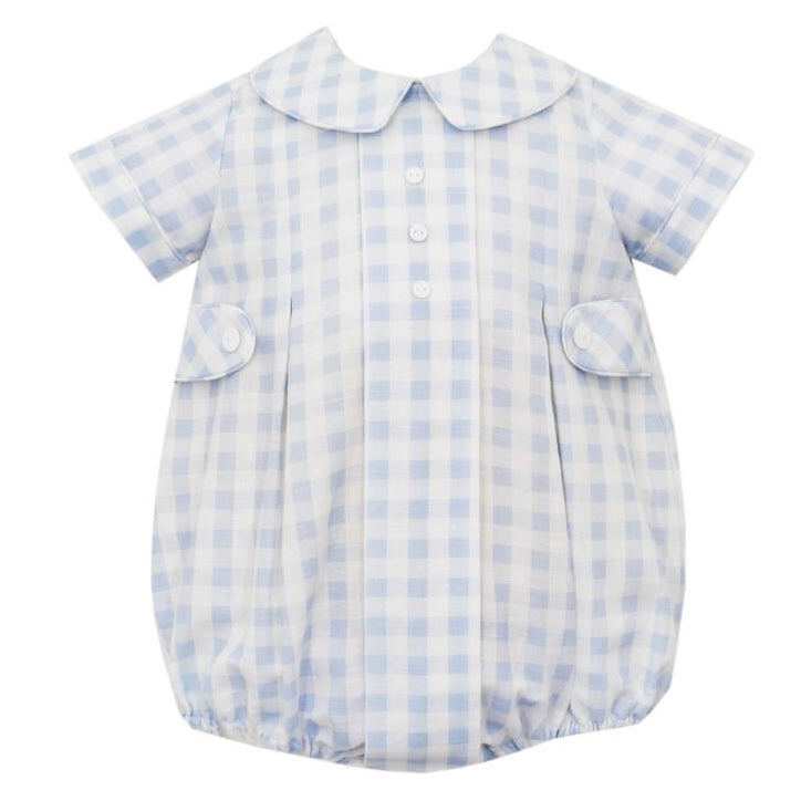 Claire & Charlie Boys Blue Check Bubble