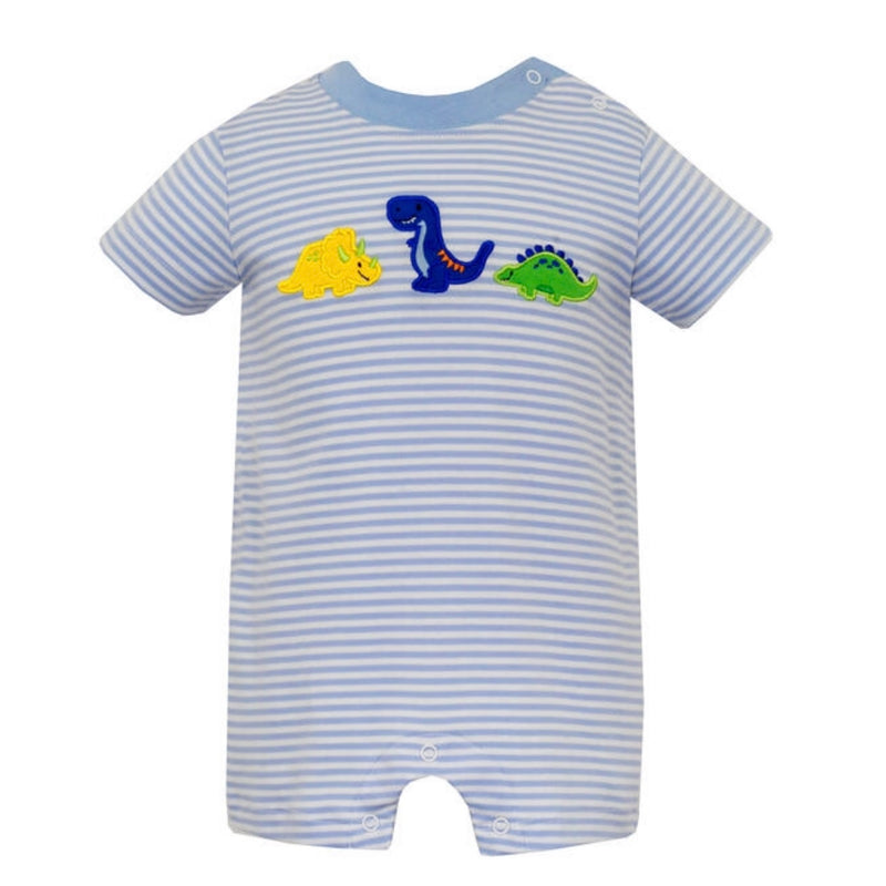 Claire & Charlie Dinosaurs Romper - Blue