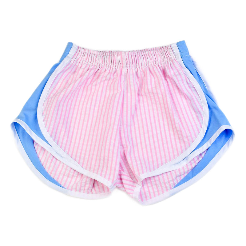 Funtasia Too Seersucker Track Shorts - Pink/Blue