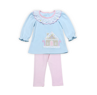 Zuccini Kids Gingerbread Legging Set - Blue/Pink