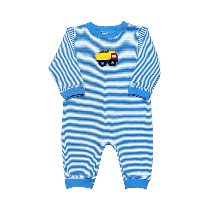 Zuccini Kids Dump Truck Romper - Periwinkle blue