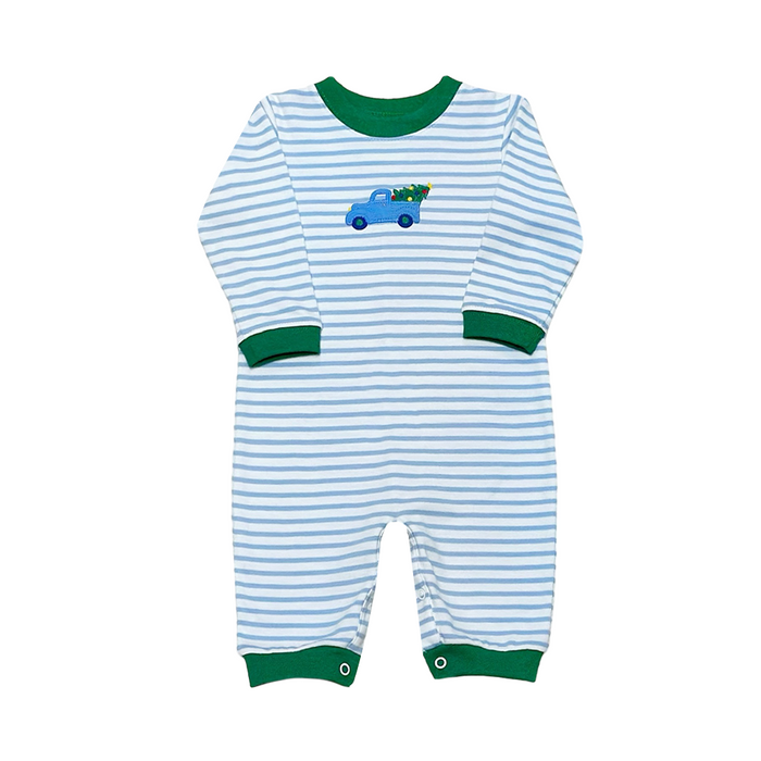 Zuccini Kids Christmas Truck Romper - Blue