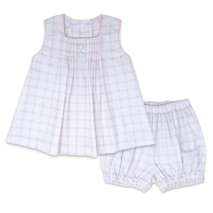 Lullaby Set Windowpane Bloomer Set - Pink