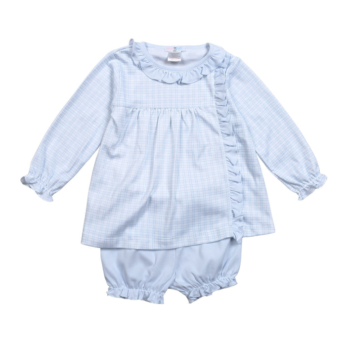 Baby Loren Bloomer Set - Blue Plaid