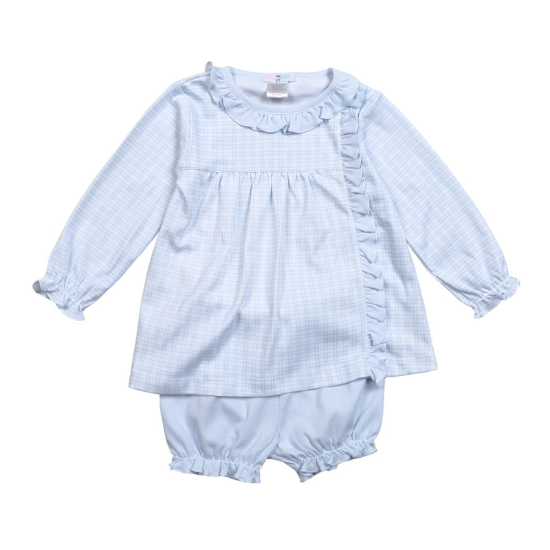 Baby Loren Bloomer Set - Blue Plaid