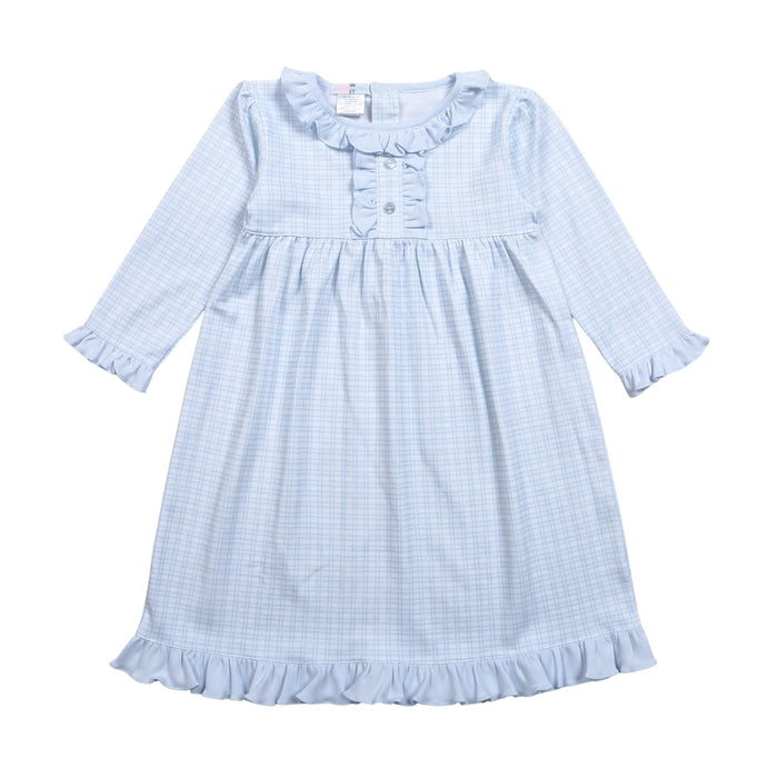 Baby Loren Girls Nightgown - Blue Plaid