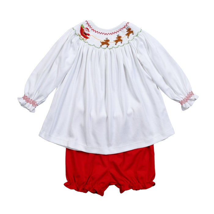 Baby Loren Santa’s Sleigh Bloomer Set - Red