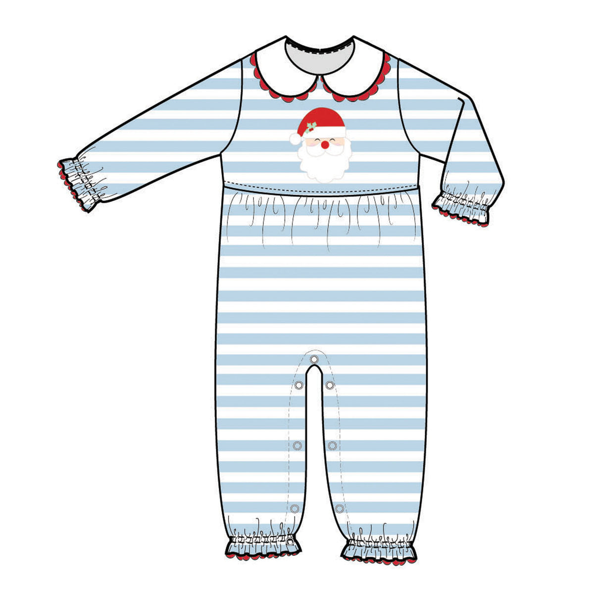 Ishtex Girls Santa Romper - Blue