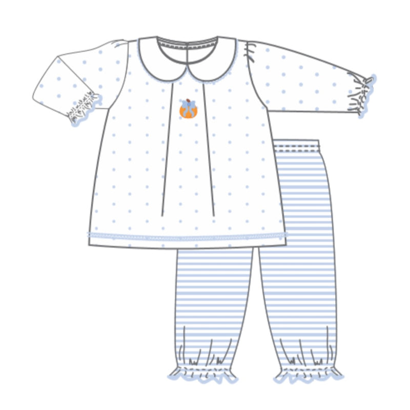 Luigi Kids Pumpkin w/ Bow Pant Set - Blue