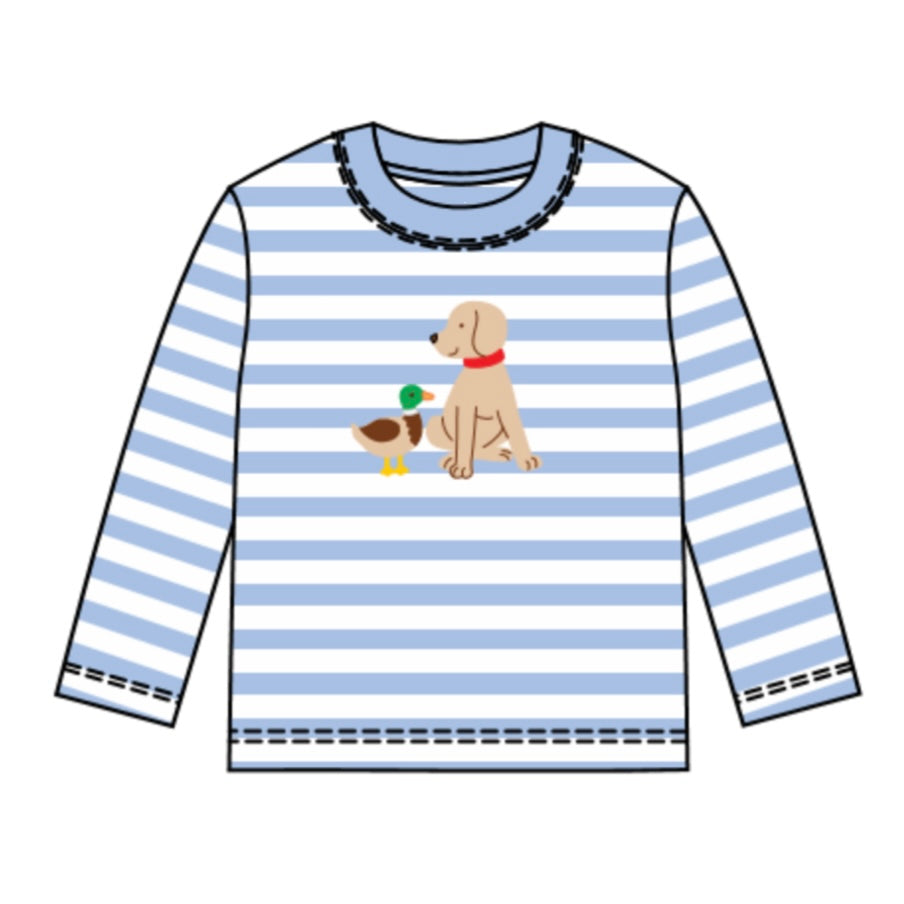 Luigi Kids Puppy & Mallard T-Shirt - Sky Blue